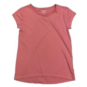 The Children’s Place Solid Dusty Rose Pink Short Sleeve Shirt Size L